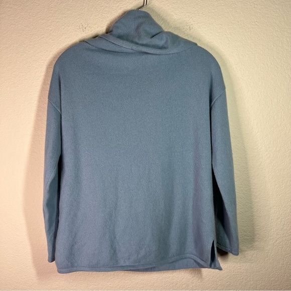 Pure Collection 100% cashmere blue cowl neck sweater size 6 - Picture 2 of 4
